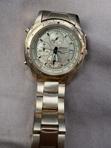 Vintage Seiko 7T32-6K19 Gold Tone Chronograph Alarm Watch – Works!
