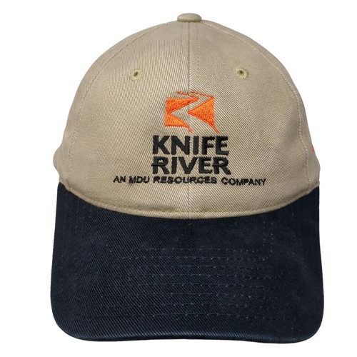 Knife River Strapback Hat Beige One Size Embroidered Port Authority