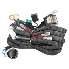 Wiring Harness 2 Lead, Nylon Wiring Harness Kit for LED Pods Wiring Kit Black