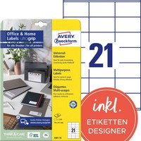 Avery Zweckform Universal-Etiketten Home Office, 70 X 41 Mm 1 Bis 20 Stk