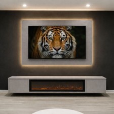 65” Media Wall Unit – Floating Cabinet, TV Board & 40” Fireplace – Flat Pack