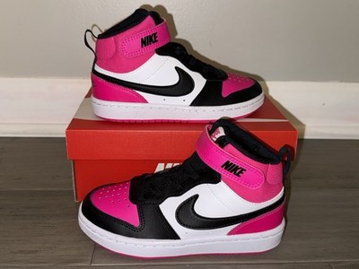 NEW Nike Court Borough Mid 2 PSV Fierce Pink/Black Kid's Size 12C - HV0935-100