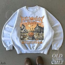 Halloween Town Sweatshirt for Women Men, Vintage Pumpkin Ghost Fall Pullover Top