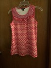 Girls size XL (14-16) sequined sleeveless long skirted Lined blouse layered Pink — photo 1