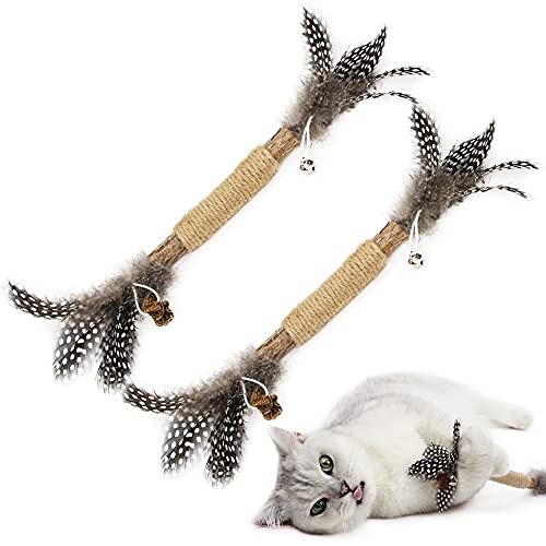 PAZ'S GIFT Catnip Toy Cat Toys Catnip Toy cat chew Toy cat Kicking Feather 2pcs