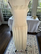 VINTAGE 60s Gossard Artemis Ivory Midcentury Nightgown Lace Romantic Full Length