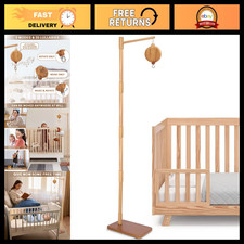 Adjustable Floor-Standing Crib Mobile Arm with Music Box - 65" Beech Wood, 35 Lu