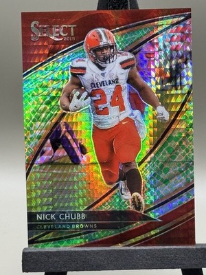 2019 Panini Select - Field Level Nick Chubb #210 Dragon Scale Prizm /88