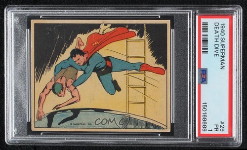 1940 Gum Inc Superman #29 Death Dive — PSA 1