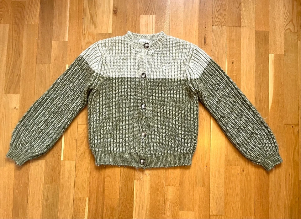 wie neu: Strickjacke ZARA Cardigan (NP: 39€) Alpaka Strick Chunky Knit, Gr. 164