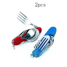 6-in-1 Multi-Function Camping Utensil Flatware Set Detachable Spoon Fork Knife