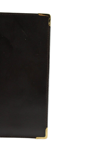 Gucci Womens Leather Gold Tone Open Front Wallet Dark Brown - Picture 2 of 11