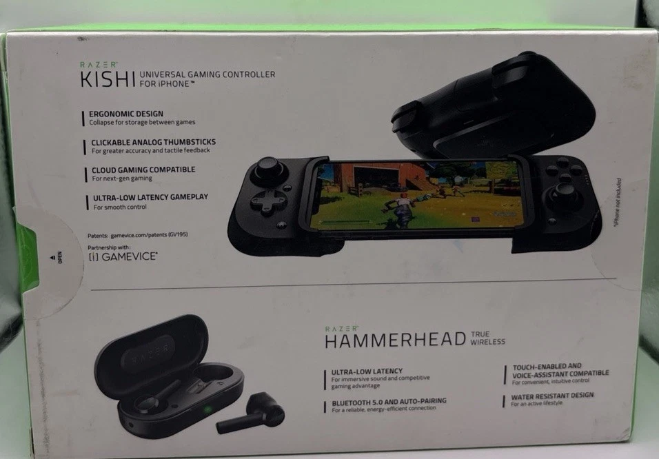 RAZER Kishi Gaming Controller Hammerhead Earbuds Mobile Gaming Bundle iPhone - Image 3 of 4