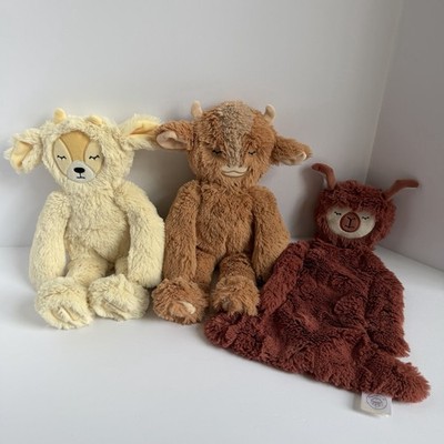 Slumberkins Lot (3) Buttercup Ibex, Yak Kin, Alpaca Snuggler Rust 14'' Plush