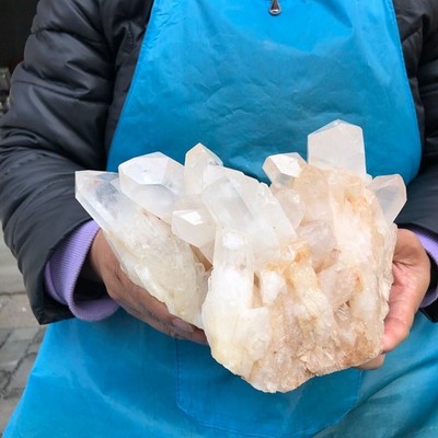 6.51LB Natural Transparent White Quartz Crystal Cluster Specimen Healing  2955