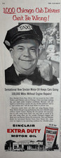 1954 Sinclair Motor Oil Extra Duty Chicago Cab Drivers Engine Vintage Print Ad