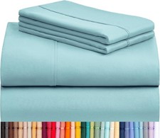 4 PC Queen Sheet Set, Queen Size, Deep Pockets 18" Wrinkle Cooling Bed Sheets