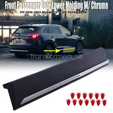 Front Right Door Lower Molding W/Chrome Fit 2016-2023 Mazda CX-9 TK49-51-RA0B US