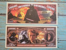 STAR WARS Darth Vader (aka Anakin Skywalker); $1,000,000 One Million Dollar Bill