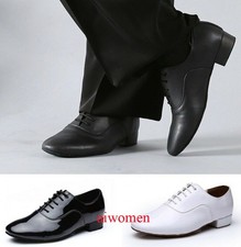 Boys Mens Ballroom Latin Tango Jazz Salsa Low Heeled Modern Lace Up Dance Shoes