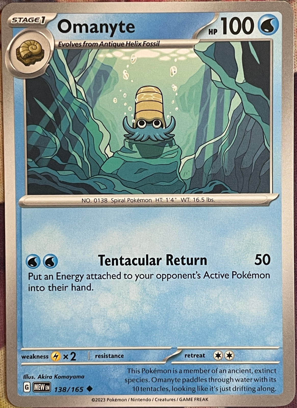 Omanyte - 138/165 - Scarlet & Violet 151 Pokemon 2023
