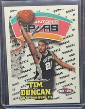 Tim Duncan 1997-98 Hoops Rookie Card #166 San Antonio Spurs. rookie card picture