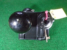 VINTRAGE RIM LOCK COMPLETE SET: KNOBS, ESCUTCHEONS, KEY FULLY RESTORED (13164)