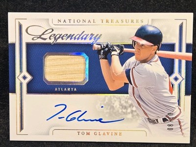 2024 National Treasures Tom Glavine Legendary Lumber Signatures Auto Gold 8/10.