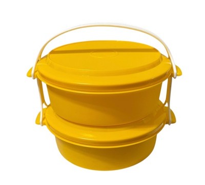Eagle Superseal Store'n Serve Trav-L-Bowls 1.5 Quart Ea Yellow Unused USA Vtg