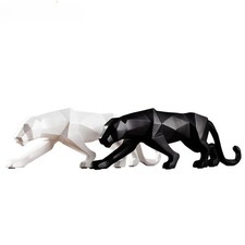 Large Size Panther Statue Animal Figurine Leopard Sculpture Fun Home Decoration