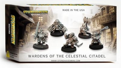 Stonehaven Wardens of the Celestial Citadel - 5 Dwarven Miniatures, 30mm Scal...
