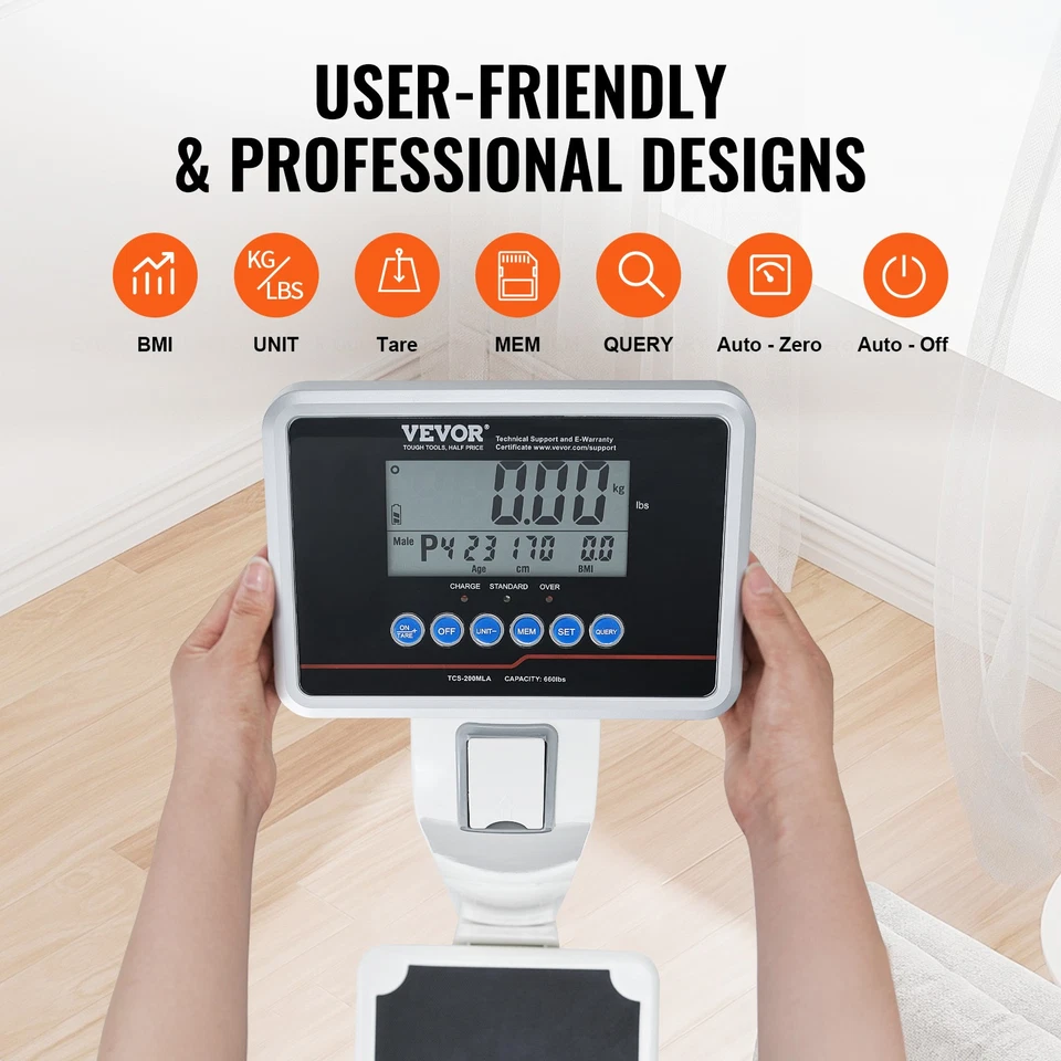 Uimoso Medical Digital Scale Professional Physician Scale Weight Height 660LB - Image 4 of 4