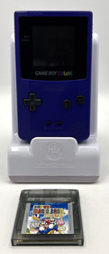 Grape Purple Gameboy Color Handheld with Super Mario Bros Deluxe Very Good Cond