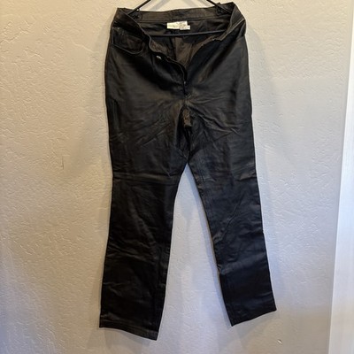 WOMENS NEWPORT NEWS BLACK LEATHER PANTS SIZE 12T