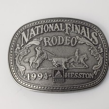 National Finals Rodeo 1994 Team Roping Hesston Buckle AGCO Award Design Medals