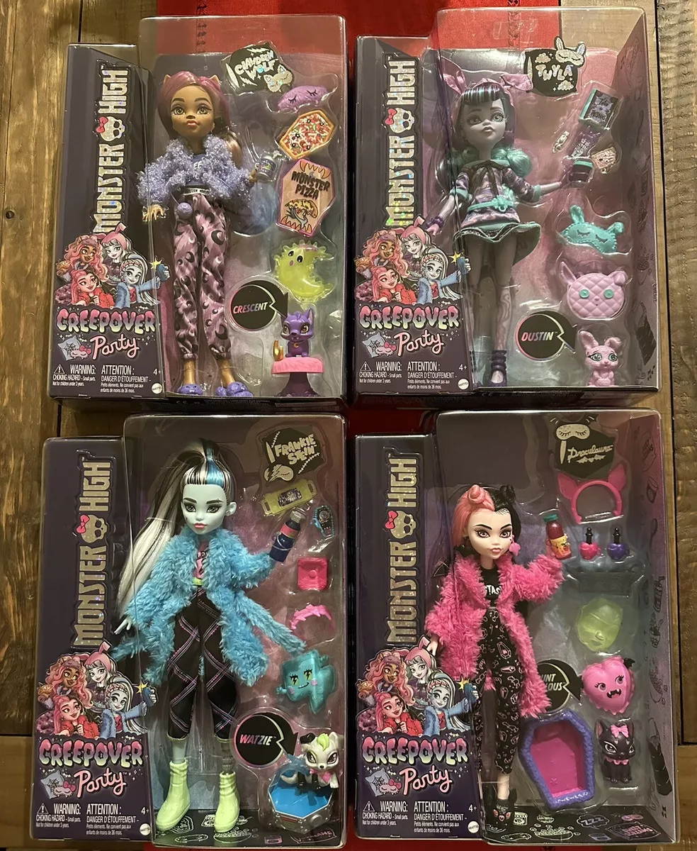 Monster High Doll, Clawdeen Wolf Creepover Party Set with Pet Dog Crescent,  Sleepover Clothes and Accessories