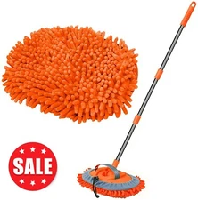 Microfiber Car Wash Brush Cleaning Mop Auto Truck 47.5" Long Handle Extension