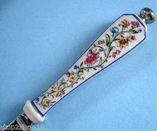 Lenox L'Chaim Challah Hallah Knife Floral Porcelain Handle Stainless Blade New