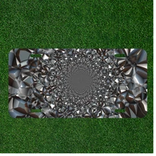 Custom Personalized License Plate Tag With Fancy Silver Optical Illusion NEW