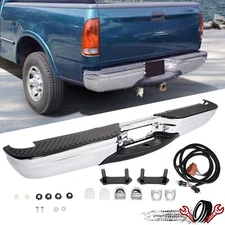 Chrome Rear Step Bumper Assembly For 1997-2004 Ford F-150 / 1997-1999 F-250
