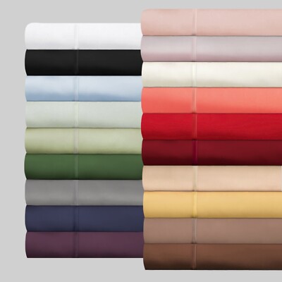 US FULL SIZE 100% COTTON 800 TC ALL SOLID COLORS SELECT BEDDING SET