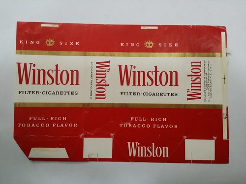 opened empty cigarette soft pack lable--84mm-winston