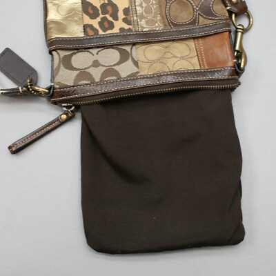 Coach Gallery Patchwork Logo Crossbody Purse Handbag Zipper Tote