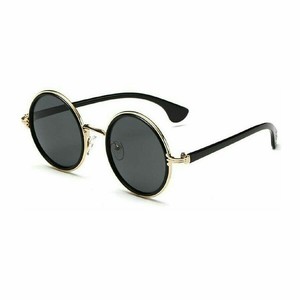 black and gold round frame sunglasses