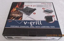 New Picnic Time V-Grill Portable BBQ Barbeque Grill with Carrying Tote