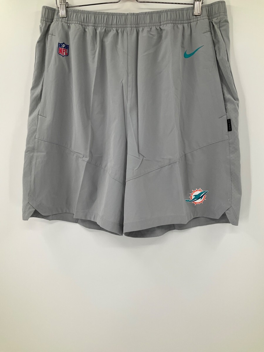 MIAMI DOLPHINS NIKE LIGHT GREY SHORTS W/ POCKETS DRAWSTRING