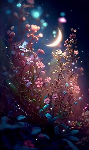 Moon Diamond Painting Kits for Adults,5D Flower Diamond Art Kits for Beginners..