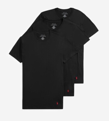 Polo Ralph Lauren Men's Black Classic Fit Crew-Neck 3 Pack T-Shirt