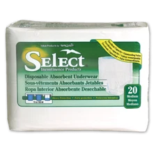 Select Youth Disposable Absorbent Underwear MD 34'' - 48'' - Case of 80 #2605