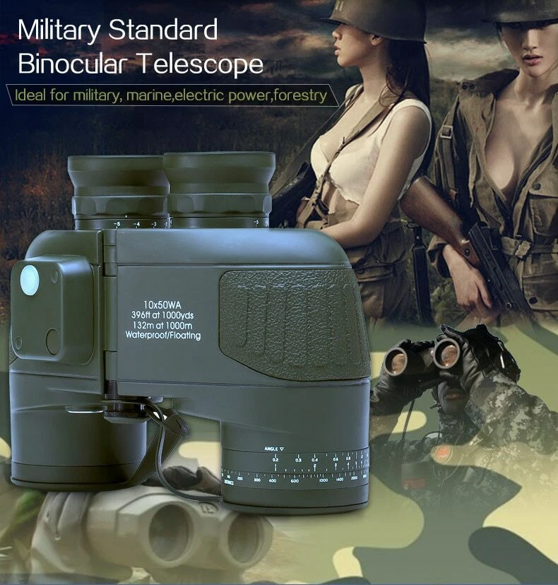 10x50 Military Binocular Rangefinder Tactical Navigation Waterproof Telescope - Image 2 of 4